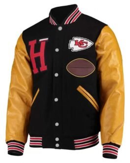 Kansas City Chiefs Letterman Gold and Black Jacket