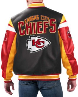 Kansas City Chiefs Black Varsity Full-Zip Leather Jacket