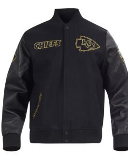 Kansas City Chiefs Full-Zip Black Varsity Jacket