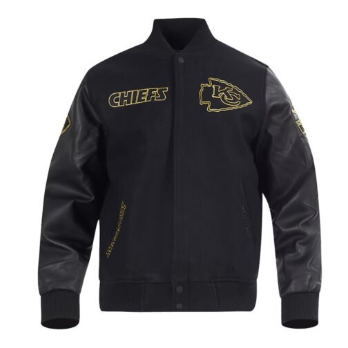 Kansas City Chiefs Full-Zip Black Varsity Jacket
