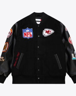 Kansas City Chiefs Blackout Vintage Logo Varsity Jacket