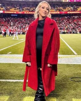 Kansas City Chiefs Brittany Mahomes Red Teddy Coat
