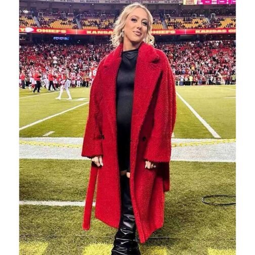 Kansas City Chiefs Brittany Mahomes Red Teddy Coat - Image 2