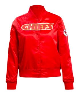 Classic Kansas City Chiefs Black Satin Jacket