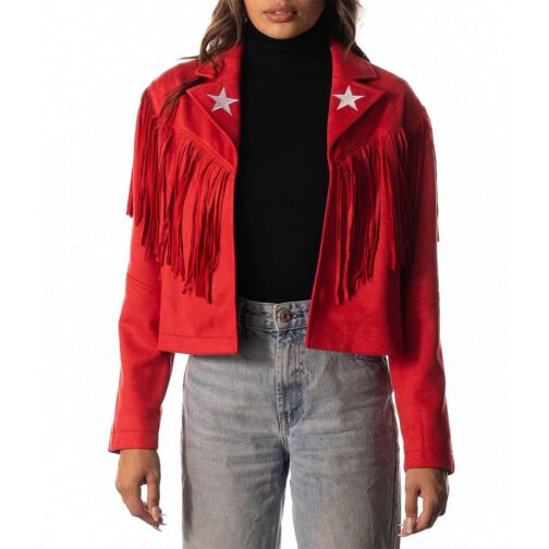 Women’s Kansas City Chiefs Suede Fringe Jacket