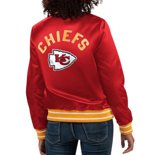Kansas City Chiefs Full Count Red Satin Jacket - Image 2