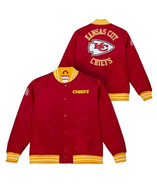 Kansas City Chiefs Heavyweight Red Satin Jacket - Image 3