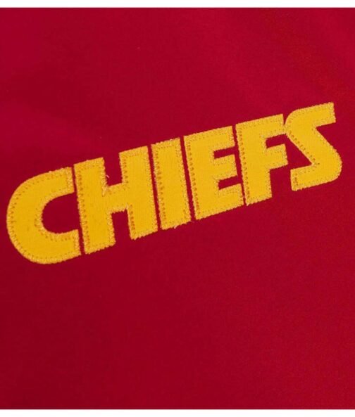 Kansas City Chiefs Heavyweight Red Satin Jacket - Image 4