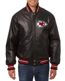 Kansas City Chiefs Varsity Black Leather Jacket