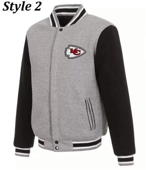 Kansas City Chiefs Two Tone Wool/Leather Letterman Jacket - Image 2