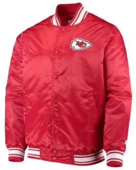 Starter Kansas City Chiefs Locker Room Red/Black Full-Snap Satin Jacket