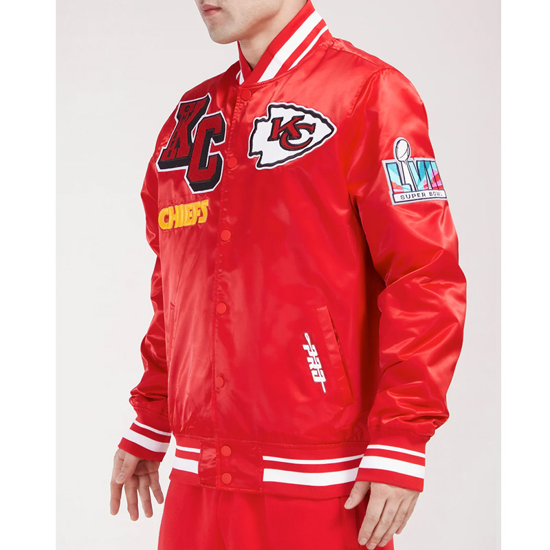 Kansas City Chiefs Mashup Classic Rib Satin Jacket - Image 4