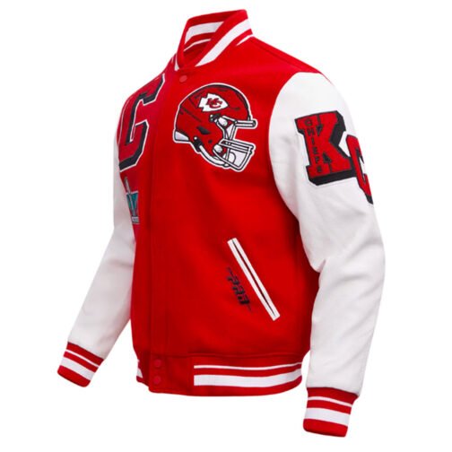 Kansas City Chiefs Mashup Rib Varsity Wool/Leather Jacket - Image 3