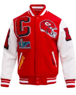 Kansas City Chiefs Mashup Rib Varsity Wool/Leather Jacket