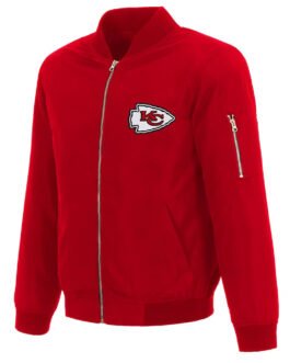 Kansas City Chiefs Red Nylon Bomber Jacket