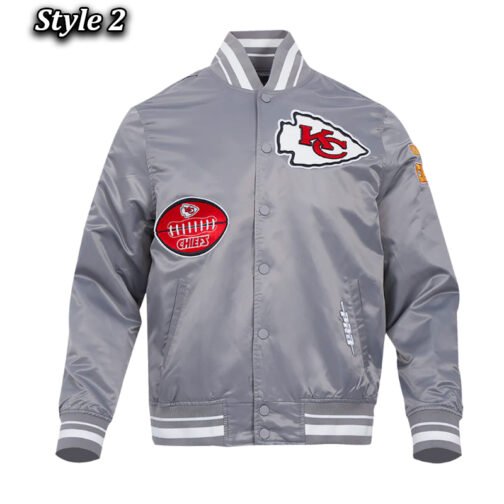 Kansas City Chiefs Old English Classic Rib Satin Jacket - Image 2