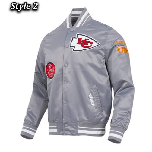 Kansas City Chiefs Old English Classic Rib Satin Jacket - Image 6