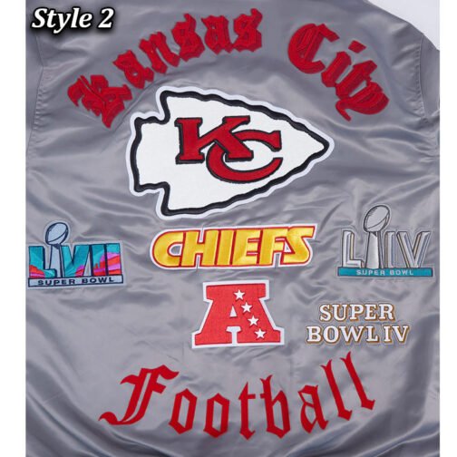 Kansas City Chiefs Old English Classic Rib Satin Jacket - Image 13