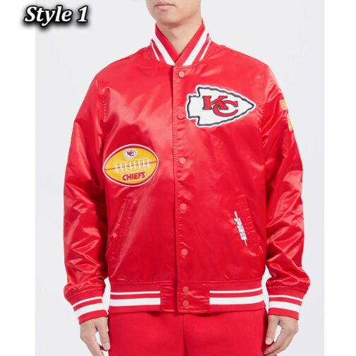 Kansas City Chiefs Old English Classic Rib Satin Jacket