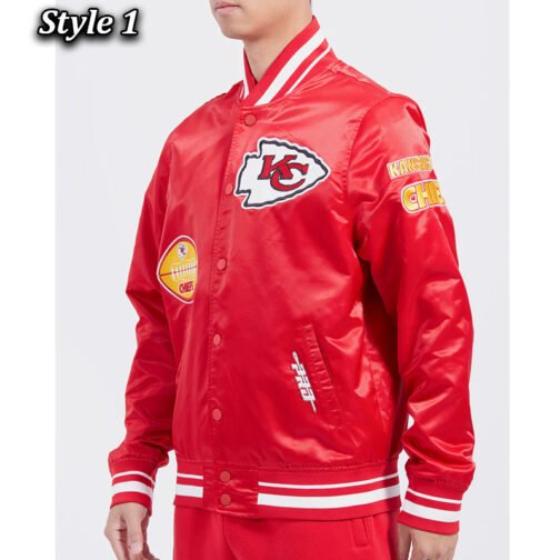 Kansas City Chiefs Old English Classic Rib Satin Jacket - Image 8