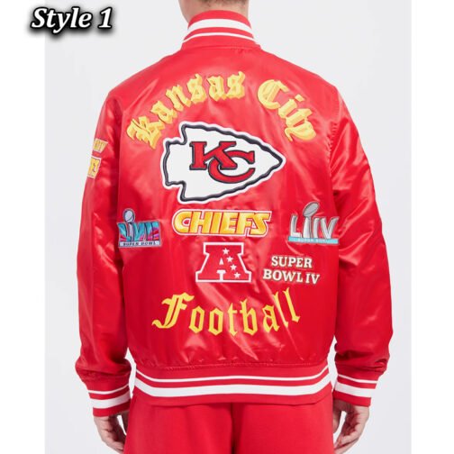 Kansas City Chiefs Old English Classic Rib Satin Jacket - Image 3