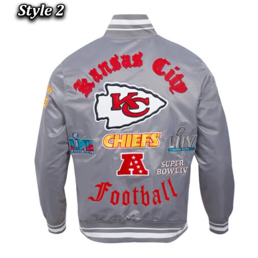 Kansas City Chiefs Old English Classic Rib Satin Jacket - Image 4