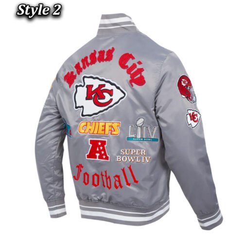 Kansas City Chiefs Old English Classic Rib Satin Jacket - Image 7