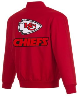 Kansas City Chiefs Poly Twill Varsity Red Jacket
