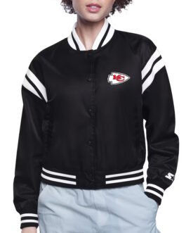 Kansas City Chiefs Printed Logo Varsity Satin Jacket