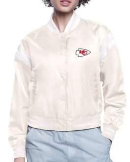 Kansas City Chiefs Printed Logo Varsity Satin Jacket