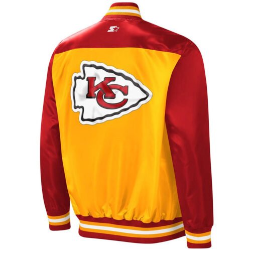 Tradition Kansas City Chiefs Red and Gold Varsity Satin Jacket - Image 2