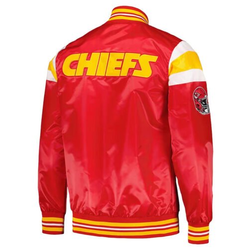 Kansas City Chiefs Red and Gold Varsity Satin Jacket - Image 2