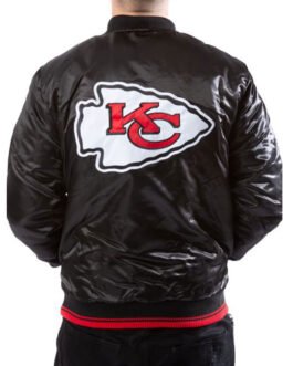 Kansas City Chiefs Black Satin Jacket