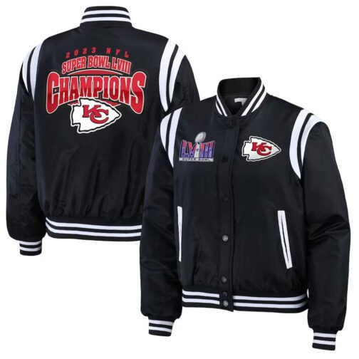 Super Bowl LVIII Champions Kansas City Chiefs Varsity Bomber Jacket - Image 3
