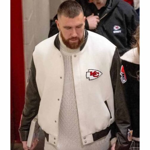 Kansas City Chiefs Travis Kelce Varsity Jacket - Image 9