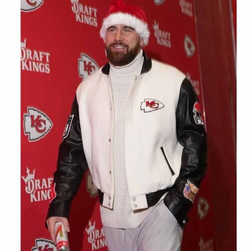Kansas City Chiefs Travis Kelce Varsity Jacket - Image 4