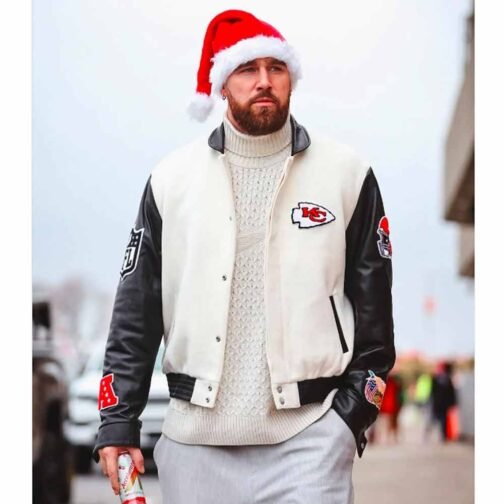 Kansas City Chiefs Travis Kelce Varsity Jacket - Image 2