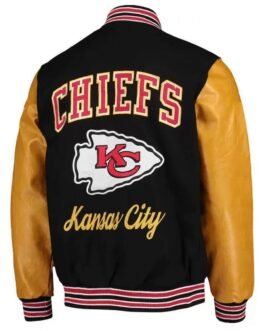 Kansas City Chiefs Letterman Gold and Black Jacket