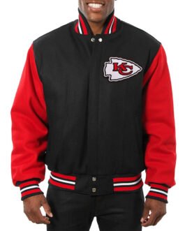 Kansas City Chiefs Varsity Black and Red Wool Jacket