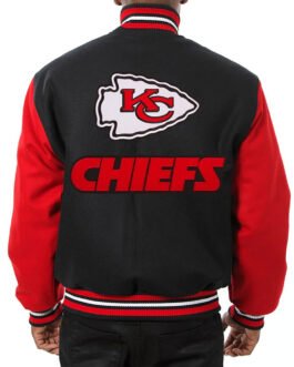 Kansas City Chiefs Varsity Black and Red Wool Jacket