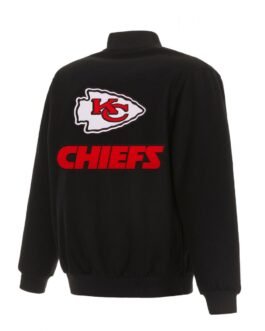 Varsity Kansas City Chiefs Black Wool Jacket