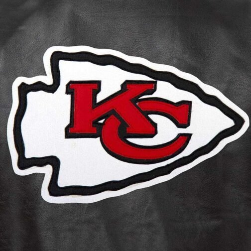 Kansas City Chiefs Varsity Black Leather Jacket - Image 3