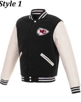 Kansas City Chiefs Two Tone Wool/Leather Letterman Jacket