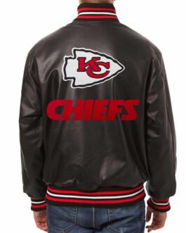 Kansas City Chiefs Varsity Black Leather Jacket
