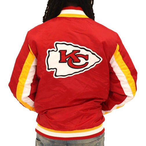 Kansas City Chiefs Red Varsity Satin Jacket - Image 2