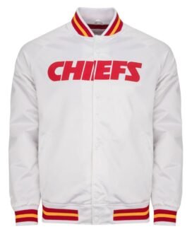 Kansas City Chiefs Heavyweight White Satin Jacket