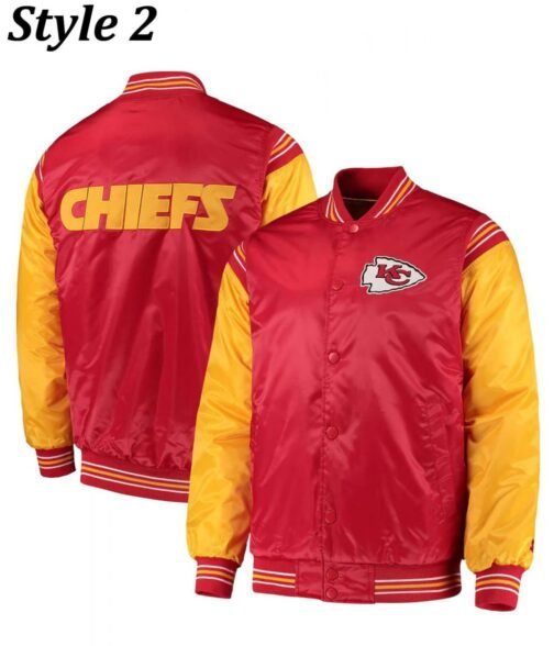 Varsity Kansas City Chiefs Red and Yellow Satin Jacket - Image 6