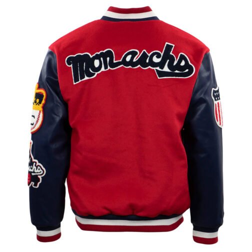 Kansas City Monarchs Red and Navy Varsity Jacket - Image 2