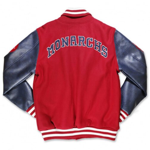 Kansas City Monarchs Varsity Red and Navy Jacket - Image 2