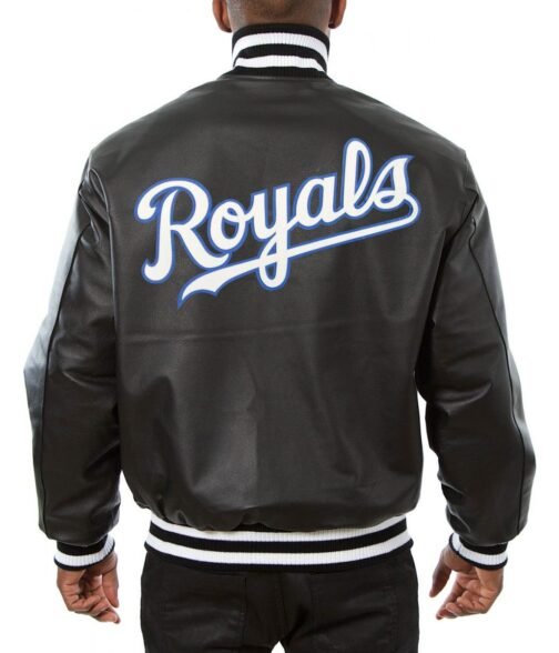Varsity Kansas City Royals Letterman Leather Jacket - Image 4